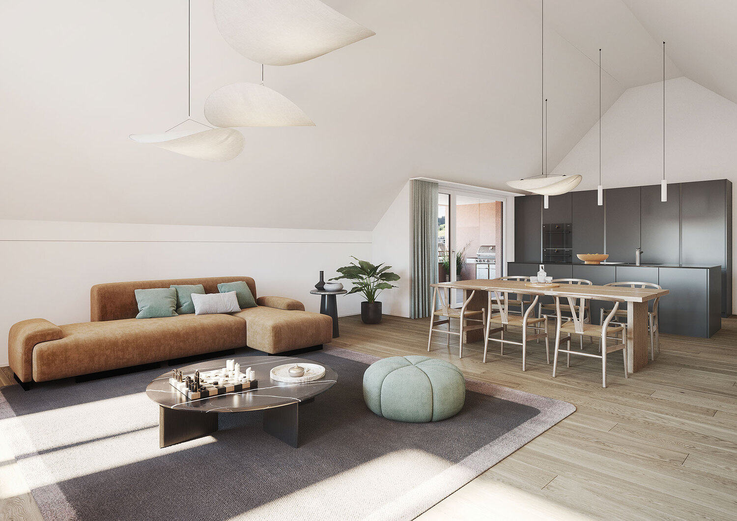 Merlischachen, 2.5-Zimmer-Attikawohnung, 3A-3.1, Stil-Variante Pilatus